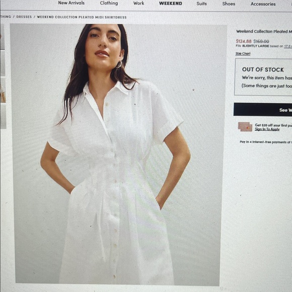 Ann Taylor Dresses & Skirts - Ann Taylor White Midi Dress with Buttons